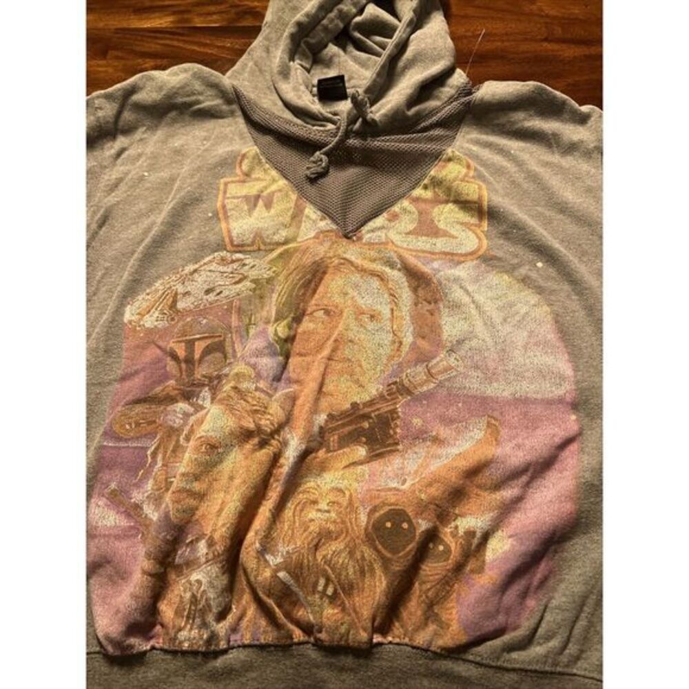 Lucas Films Disney Star Wars Hoodie - Graphic Sweatshirt - Gray Pullover Size XL